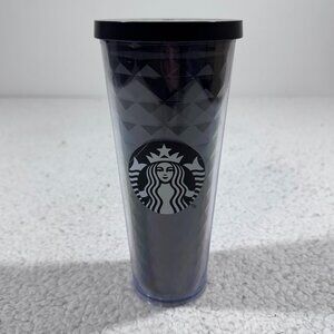 Starbucks Black Large Diamond Studded Cold Cup Tumbler 2016 24 oz Venti